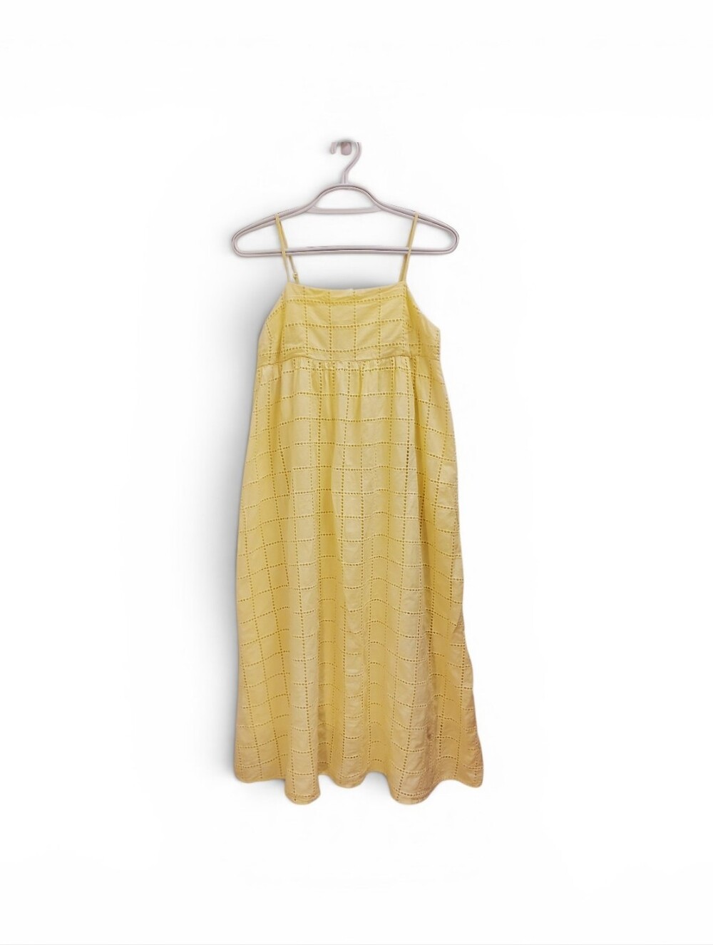 Petal & Pup Pale Yellow Eyelet Maxi Dress with Spaghetti Straps - Picture 2 of 10
